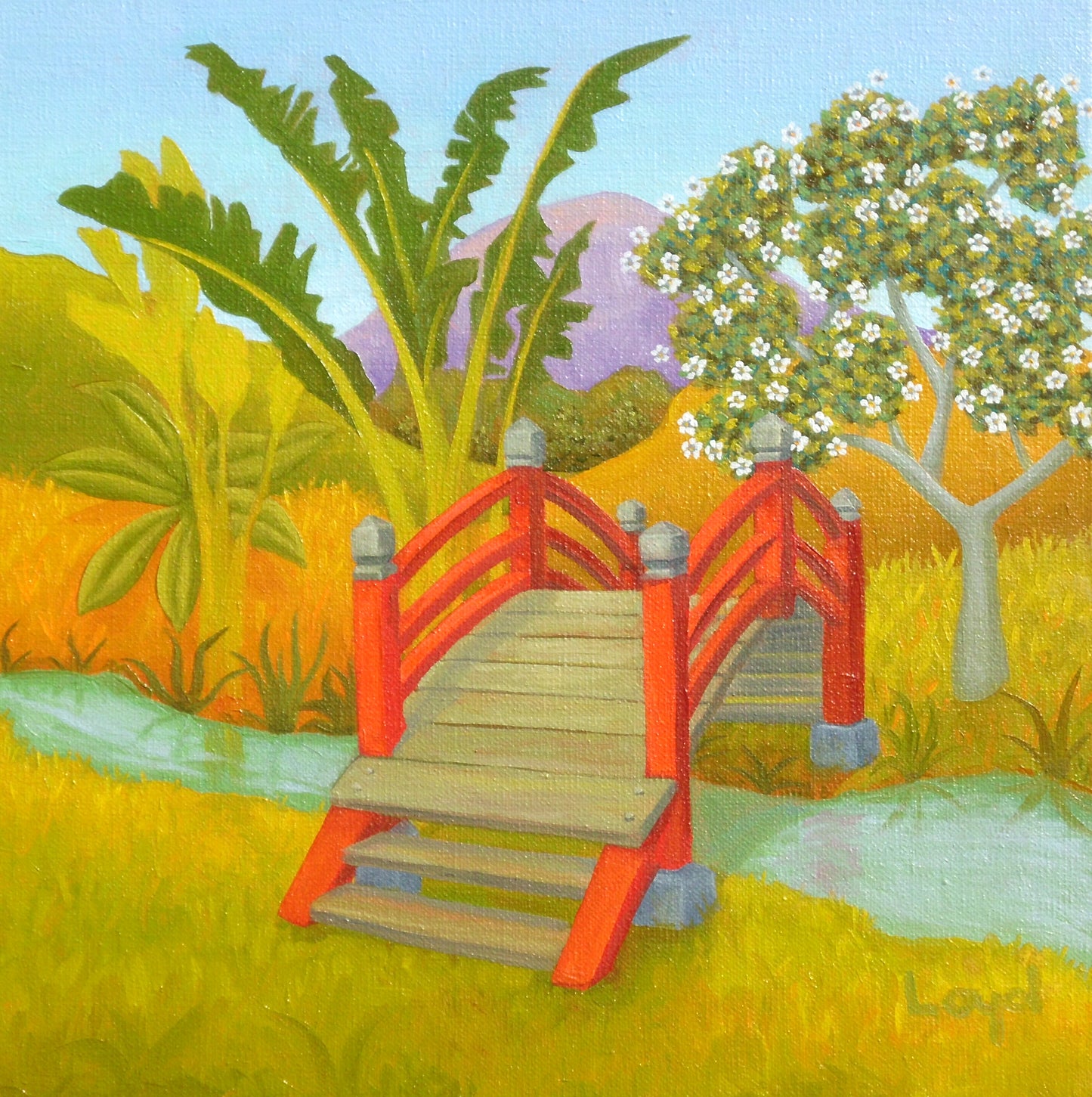 12" x 12" The Red Brideg Original Oil Painting (Copy)