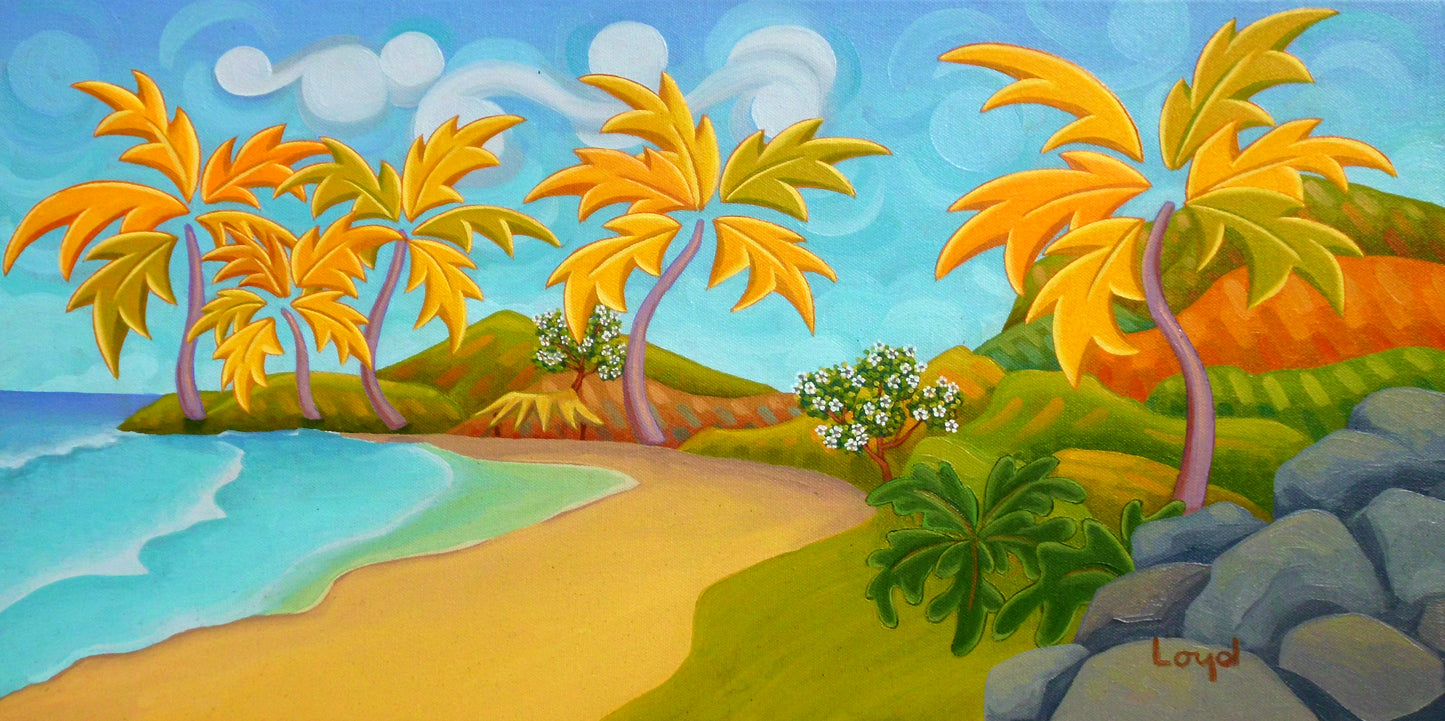 12" x 24" Yellow Palms