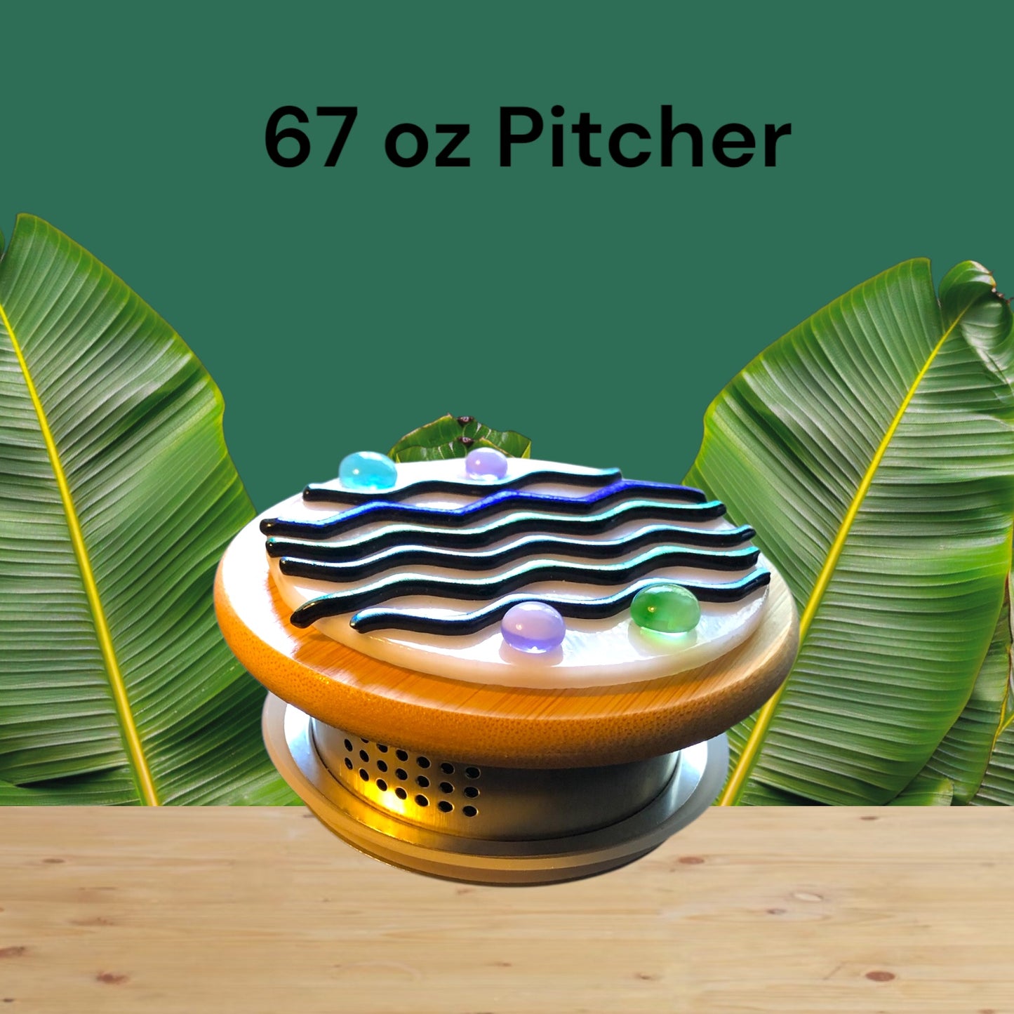 67 oz Clear Glass Pitcher with Custom top