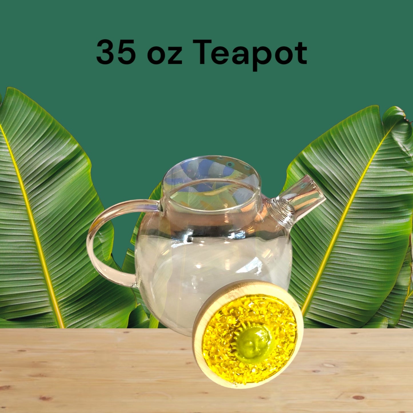 35 oz Clear Glass Teapot