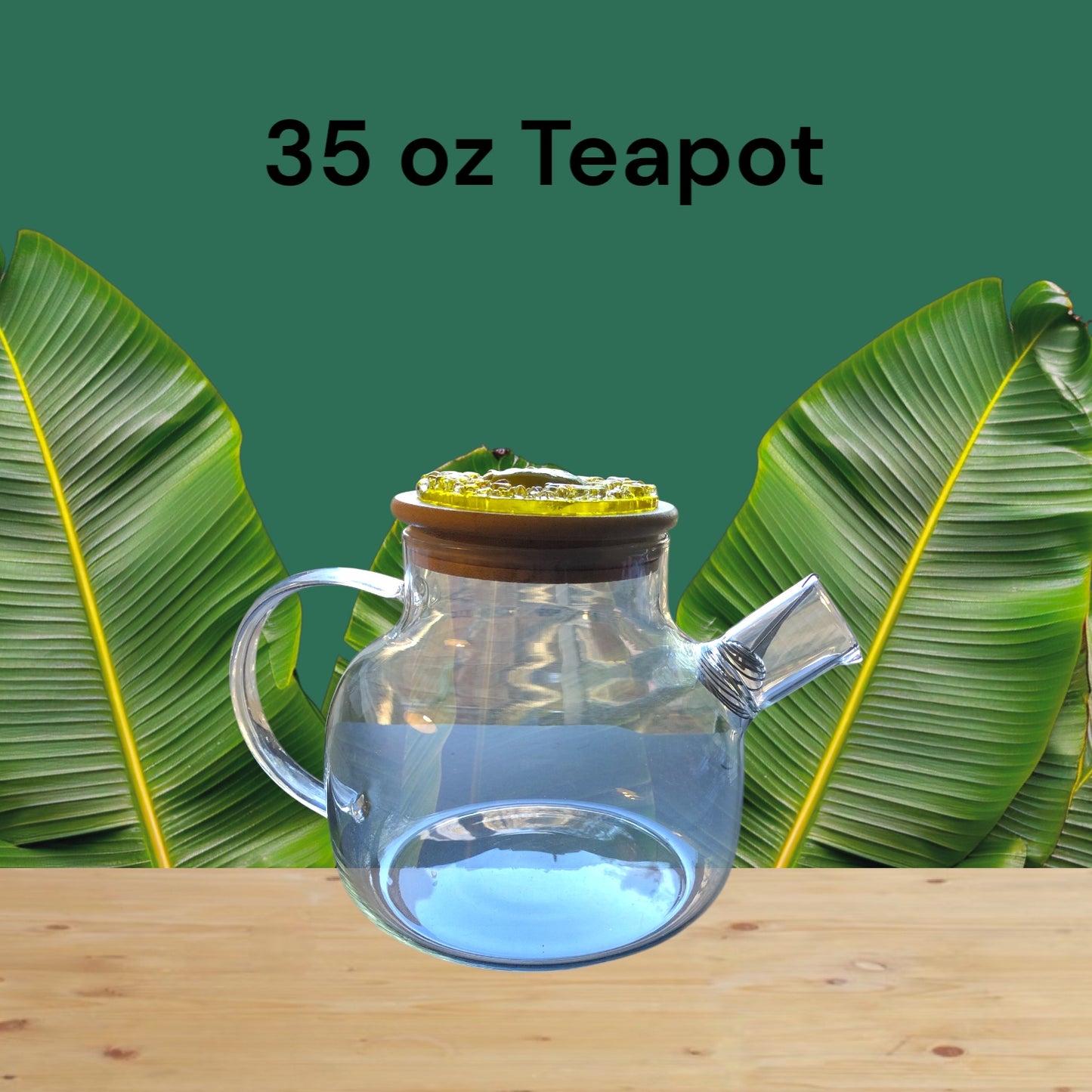 35 oz Clear Glass Teapot