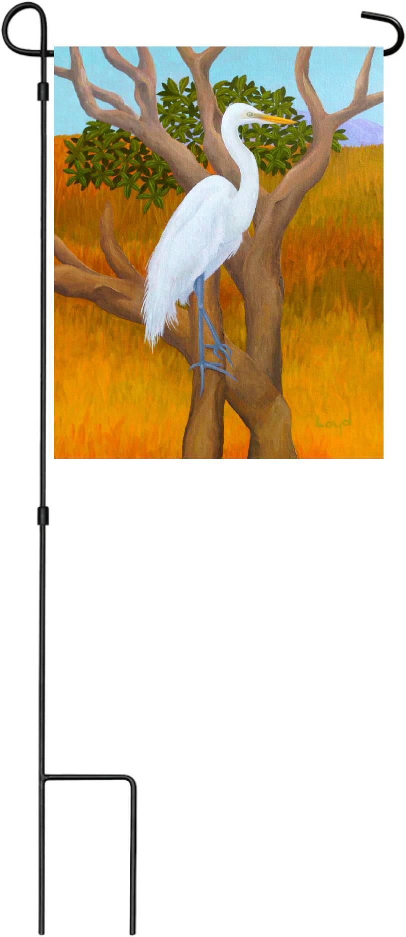 12" x 18" Garden Flag Egret