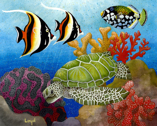 Turtle with Clownfish