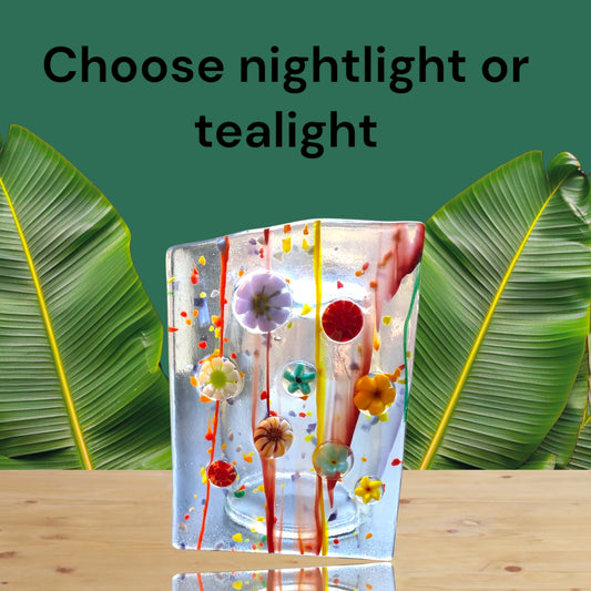 Choose Nightlight or Tealight Flowers on Clear