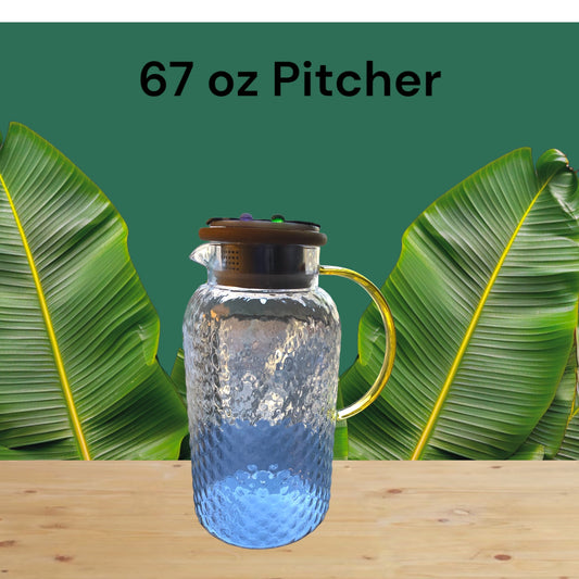 67 oz Clear Glass Pitcher with Custom top