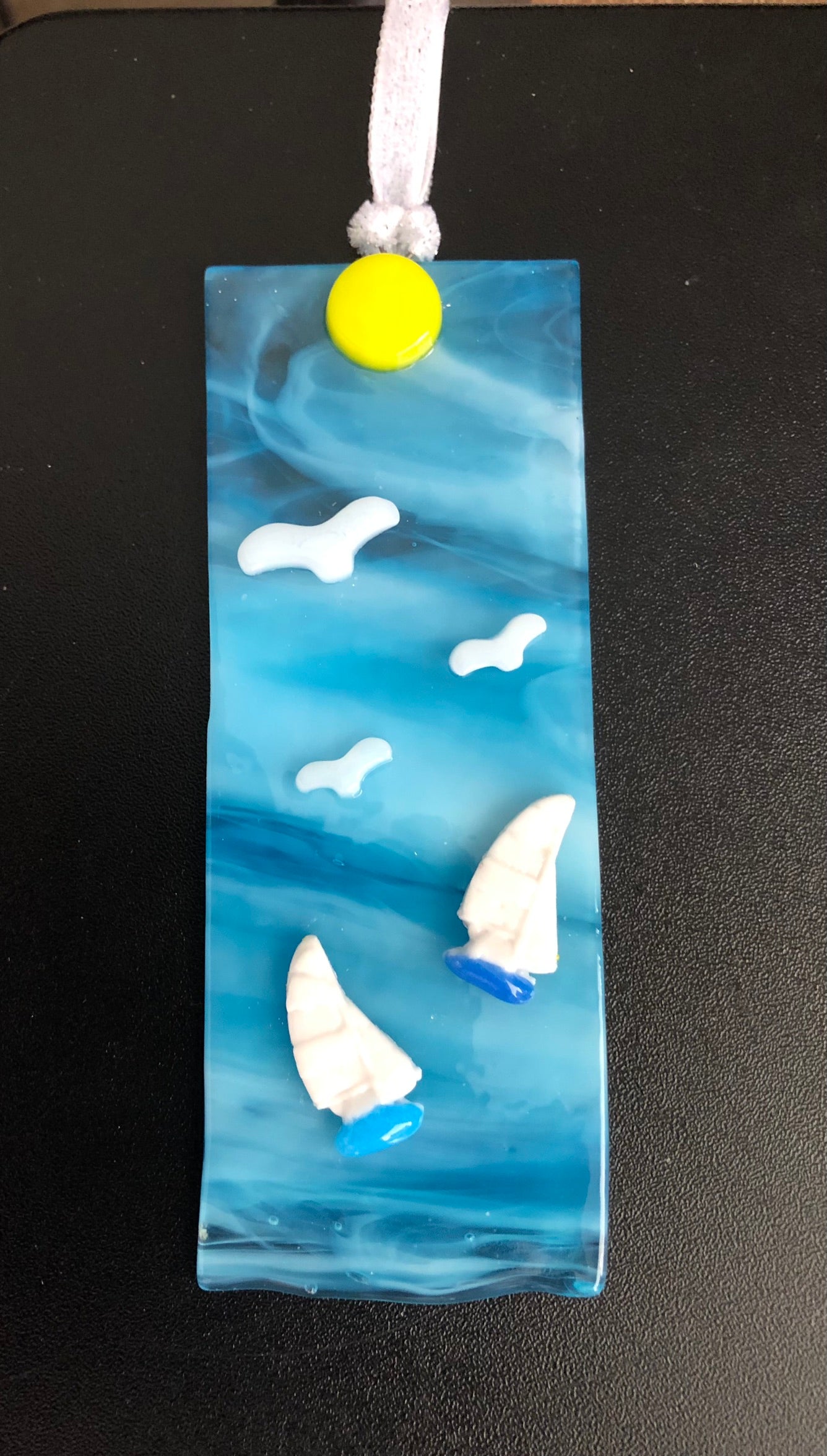 Suncatcher with Seagulls and Two Sailboats