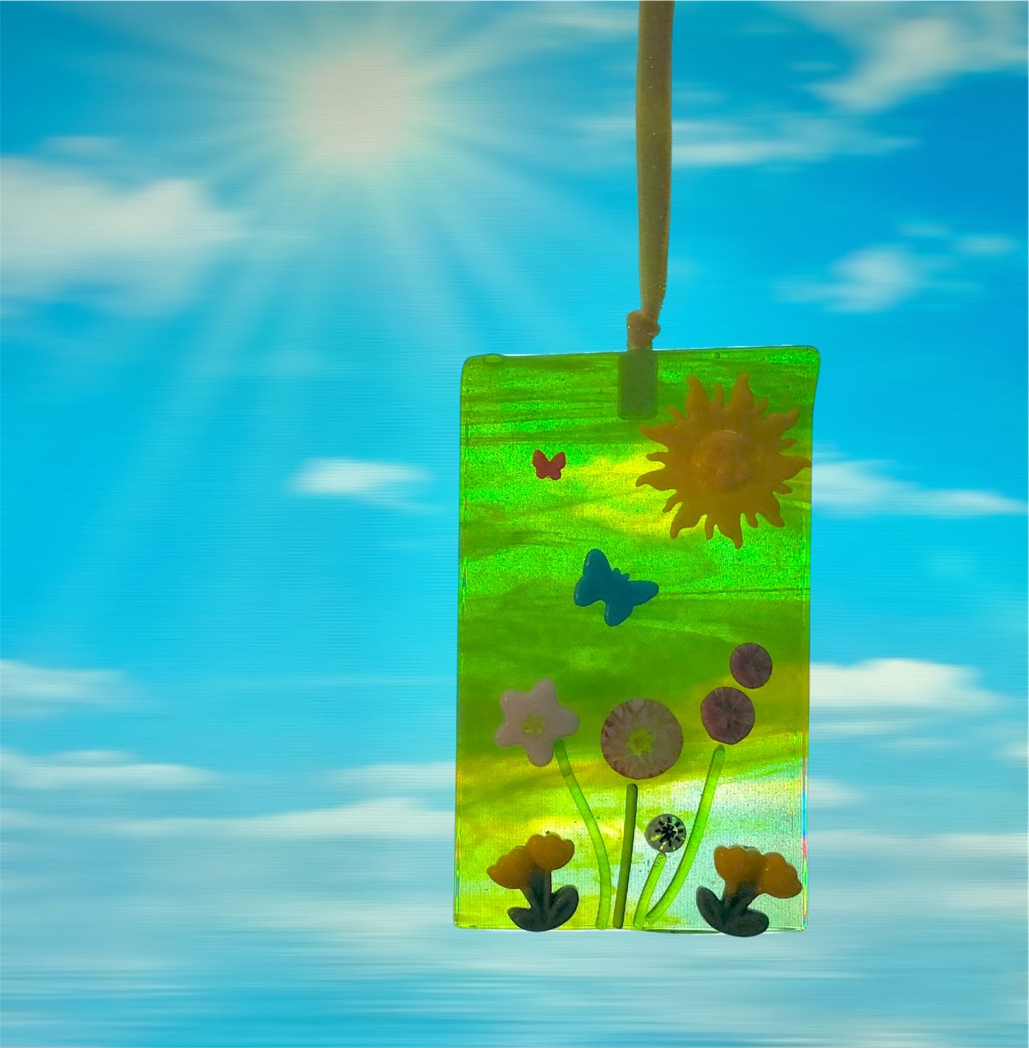 Suncatcher with Flowers and Butterflies