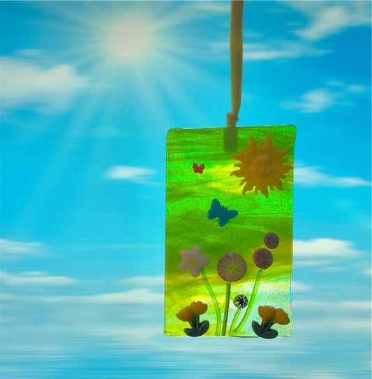 Suncatcher with Flowers and Butterflies