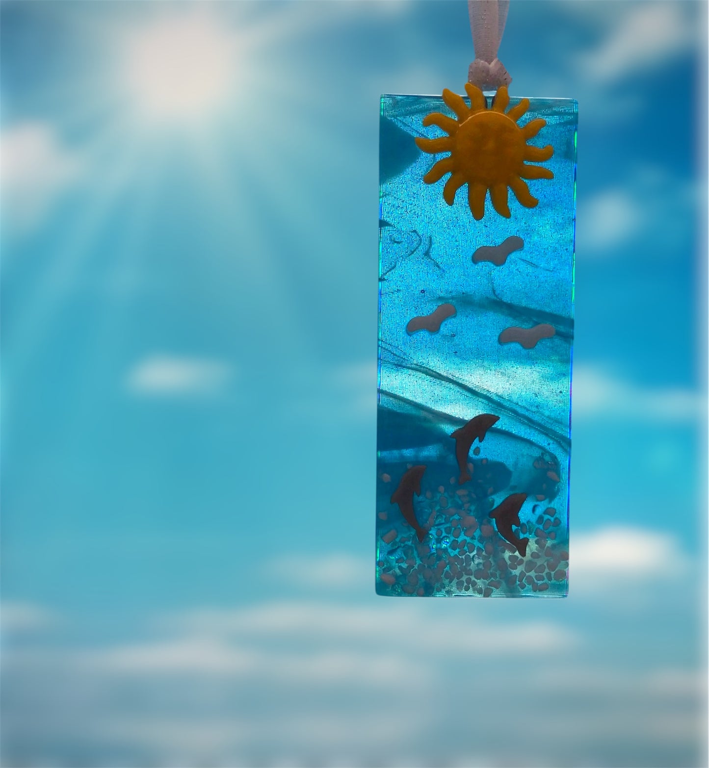 Suncatcher with Dolphins, Seagulls and Sun
