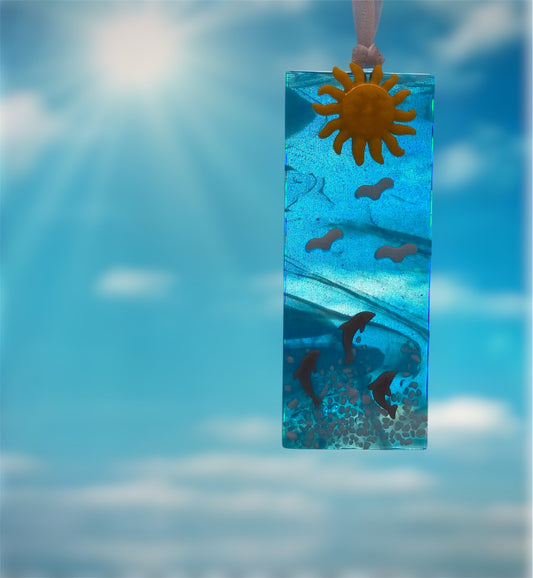 Suncatcher with Dolphins, Seagulls and Sun