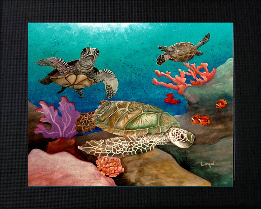 5" x 7" Matted 3 Honu