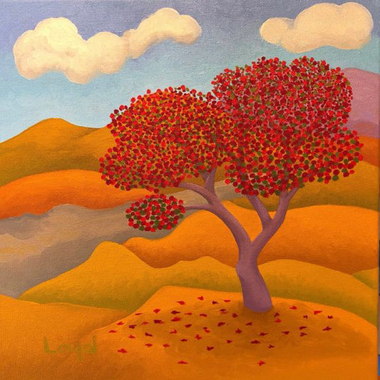 12" x 12" The Red Tree